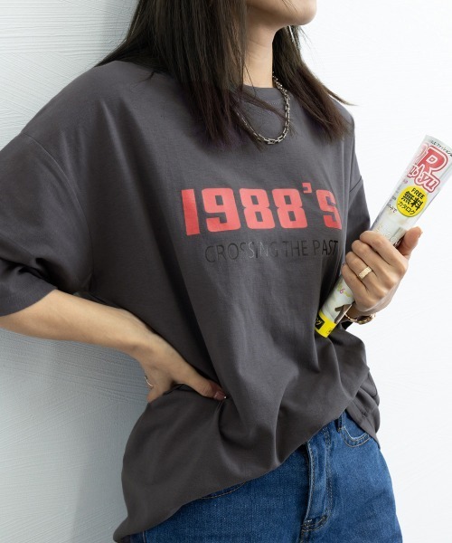 Miniministore(ミニミニストア)の「ロゴプリント tシャツ 半袖クルーネック(Tシャツ/カットソー・レディース・ダークグレー/ホワイト/ライトグレー・2XL/XL/L)」の9枚目の写真
