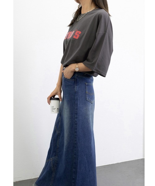 Miniministore(ミニミニストア)の「ロゴプリント tシャツ 半袖クルーネック(Tシャツ/カットソー・レディース・ダークグレー/ホワイト/ライトグレー・2XL/XL/L)」の12枚目の写真