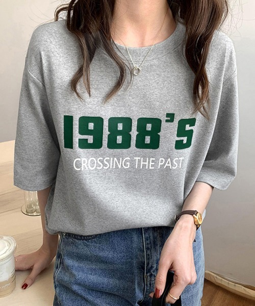 Miniministore(ミニミニストア)の「ロゴプリント tシャツ 半袖クルーネック(Tシャツ/カットソー・レディース・ダークグレー/ホワイト/ライトグレー・2XL/XL/L)」の21枚目の写真