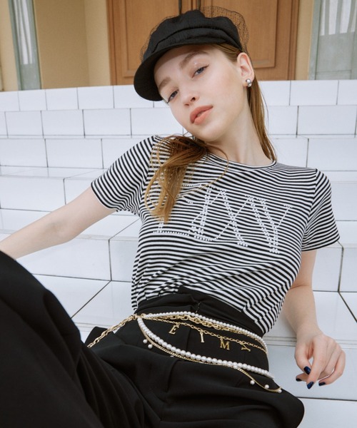 新品タグ付き　eimy istoire パールロゴミニマルTシャツ（BLACK） eimy istoire tシャツ パールロゴミニマルTシャツ レディース
