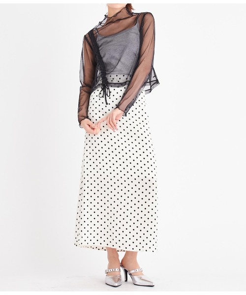 LATINA（ラティーナ）の「ラメチュール シアー シースルー シャーリング ハイネック 長袖（Tシャツ/カットソー・レディース・ブラック・FREE）」の13枚目の写真