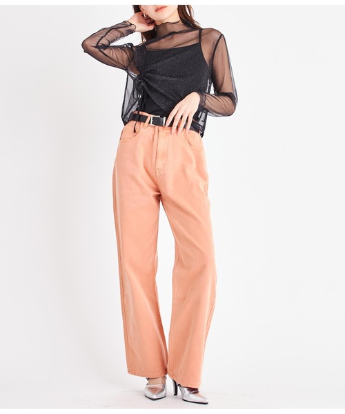 LATINA（ラティーナ）の「ラメチュール シアー シースルー シャーリング ハイネック 長袖（Tシャツ/カットソー・レディース・ブラック・FREE）」の8枚目の写真