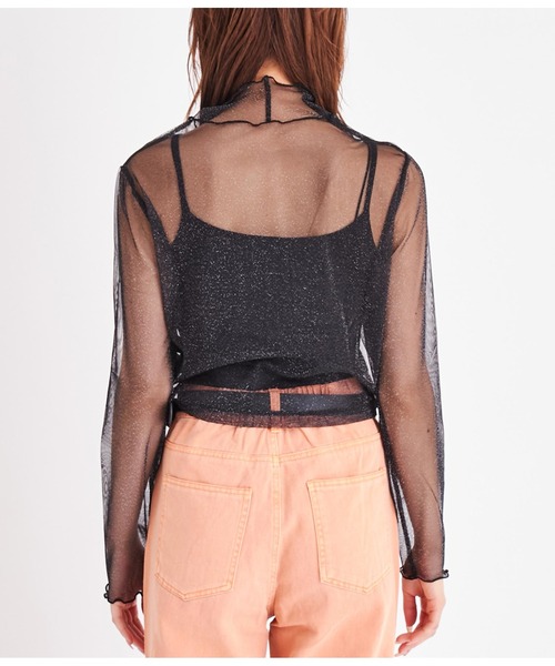 LATINA（ラティーナ）の「ラメチュール シアー シースルー シャーリング ハイネック 長袖（Tシャツ/カットソー・レディース・ブラック・FREE）」の18枚目の写真