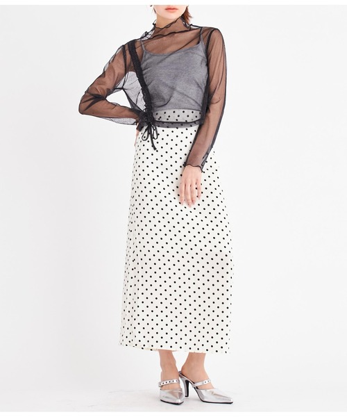 LATINA（ラティーナ）の「ラメチュール シアー シースルー シャーリング ハイネック 長袖（Tシャツ/カットソー・レディース・ブラック・FREE）」の12枚目の写真