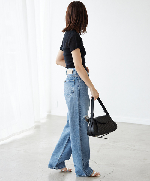 SLOBE IENA(スローブイエナ)の「【LEE/リー】ストレートダメージデニムパンツ(デニムパンツ・レディース・ブルー・36/38)」の2枚目の写真