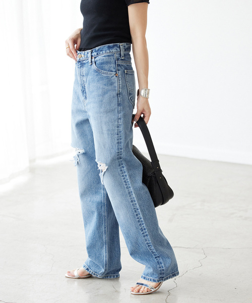 SLOBE IENA(スローブイエナ)の「【LEE/リー】ストレートダメージデニムパンツ(デニムパンツ・レディース・ブルー・36/38)」の8枚目の写真