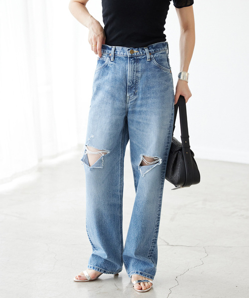 SLOBE IENA(スローブイエナ)の「【LEE/リー】ストレートダメージデニムパンツ(デニムパンツ・レディース・ブルー・36/38)」の9枚目の写真