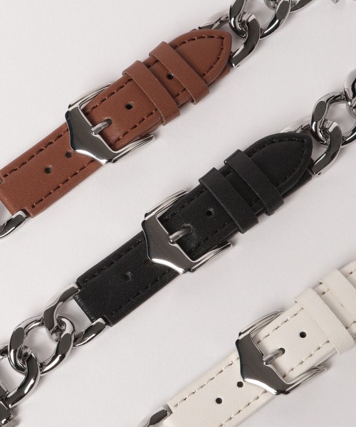 Me%（ミィパーセント）の「AppleWatchチェーンコンビバンド 111882（デジタル腕時計・レディース・ブラウン/アイボリー/ブラック・FREE）」の19枚目の写真