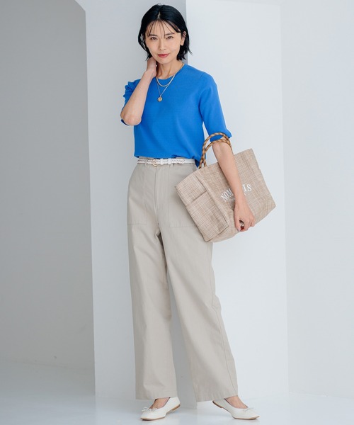 23区 S(ニジュウサンクチイサイサイズ)の「【洗える】コンフォートストレッチ 5分袖 ニット(ニット/セーター・レディース・ベージュ系/オレンジ系/ブルー系/スモーキーグリーン系/ネイビー系・32)」の20枚目の写真
