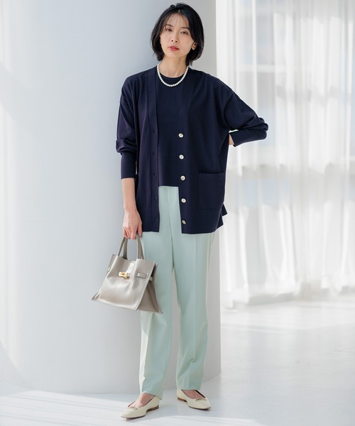 23区 S(ニジュウサンクチイサイサイズ)の「【洗える】コンフォートストレッチ 5分袖 ニット(ニット/セーター・レディース・ベージュ系/オレンジ系/ブルー系/スモーキーグリーン系/ネイビー系・32)」の12枚目の写真