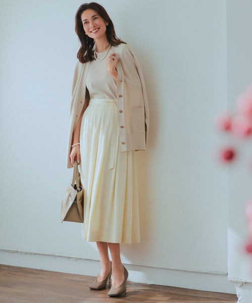 23区 S(ニジュウサンクチイサイサイズ)の「【洗える】コンフォートストレッチ 5分袖 ニット(ニット/セーター・レディース・ベージュ系/オレンジ系/ブルー系/スモーキーグリーン系/ネイビー系・32)」の6枚目の写真