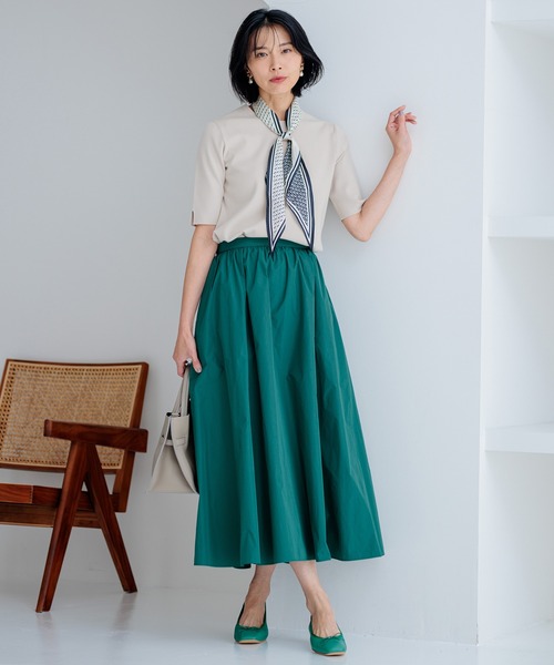 23区 S(ニジュウサンクチイサイサイズ)の「【洗える】コンフォートストレッチ 5分袖 ニット(ニット/セーター・レディース・ベージュ系/オレンジ系/ブルー系/スモーキーグリーン系/ネイビー系・32)」の7枚目の写真