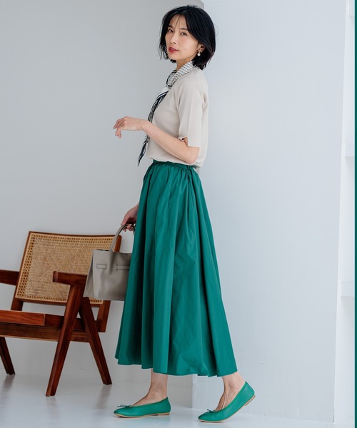 23区 S(ニジュウサンクチイサイサイズ)の「【洗える】コンフォートストレッチ 5分袖 ニット(ニット/セーター・レディース・ベージュ系/オレンジ系/ブルー系/スモーキーグリーン系/ネイビー系・32)」の8枚目の写真