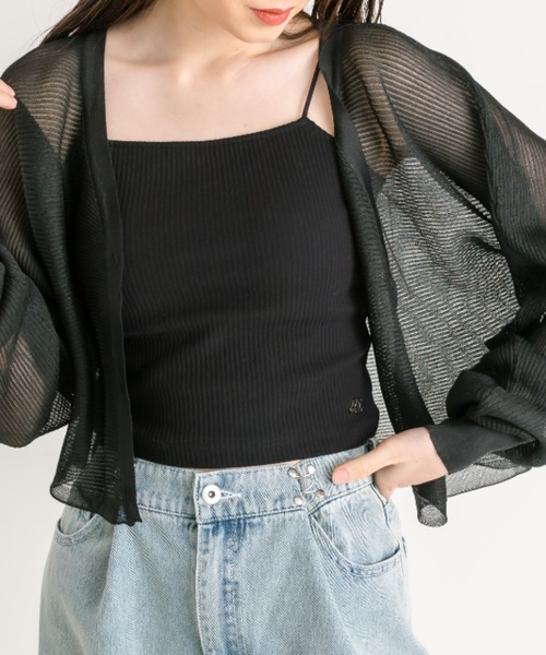 OLIVE des OLIVE(オリーブデオリーブ)の「チャーム付きカップ付きインナー 1041060590(キャミソール・レディース・オフホワイト/ブラック/ピンク/ブラック系その他・FREE)」の3枚目の写真