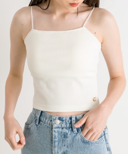 OLIVE des OLIVE(オリーブデオリーブ)の「チャーム付きカップ付きインナー 1041060590(キャミソール・レディース・オフホワイト/ブラック/ピンク/ブラック系その他・FREE)」の5枚目の写真