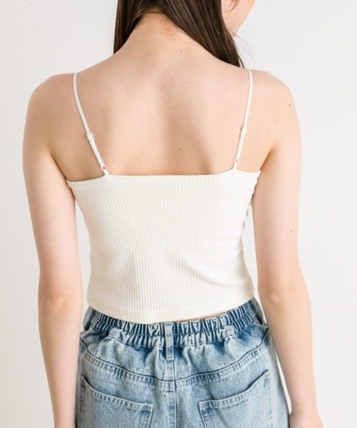 OLIVE des OLIVE(オリーブデオリーブ)の「チャーム付きカップ付きインナー 1041060590(キャミソール・レディース・オフホワイト/ブラック/ピンク/ブラック系その他・FREE)」の7枚目の写真