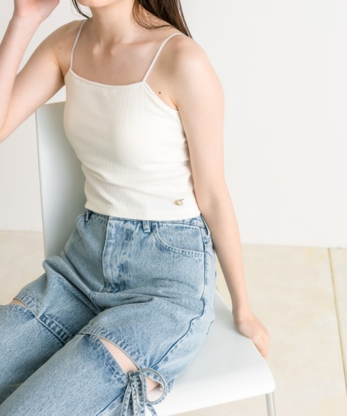 OLIVE des OLIVE(オリーブデオリーブ)の「チャーム付きカップ付きインナー 1041060590(キャミソール・レディース・オフホワイト/ブラック/ピンク/ブラック系その他・FREE)」の8枚目の写真