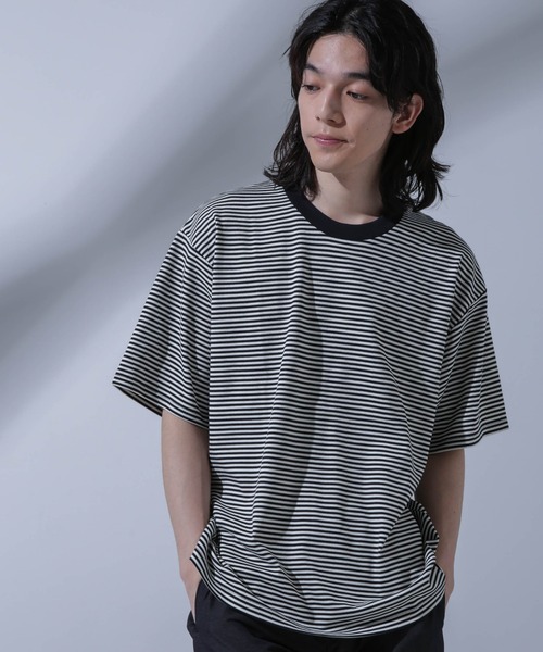 NANO universe(ナノユニバース)の「Anti Soaked(R) 汗染み防止 ボーダークルーネックTシャツ(Tシャツ/カットソー・メンズ・ブラック/ブラウン/ネイビー・S/M/L)」の18枚目の写真