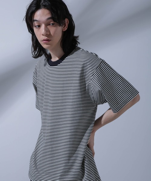NANO universe(ナノユニバース)の「Anti Soaked(R) 汗染み防止 ボーダークルーネックTシャツ(Tシャツ/カットソー・メンズ・ブラック/ブラウン/ネイビー・S/M/L)」の19枚目の写真
