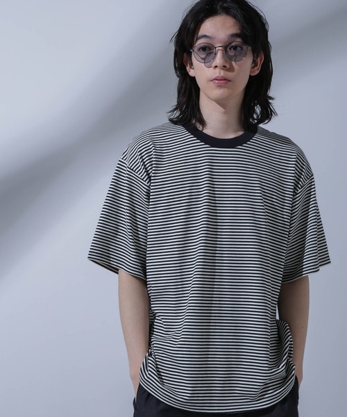 NANO universe(ナノユニバース)の「Anti Soaked(R) 汗染み防止 ボーダークルーネックTシャツ(Tシャツ/カットソー・メンズ・ブラック/ブラウン/ネイビー・S/M/L)」の20枚目の写真