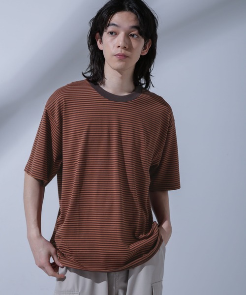NANO universe(ナノユニバース)の「Anti Soaked(R) 汗染み防止 ボーダークルーネックTシャツ(Tシャツ/カットソー・メンズ・ブラック/ブラウン/ネイビー・S/M/L)」の15枚目の写真
