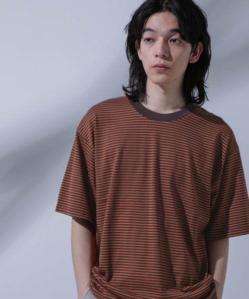 NANO universe(ナノユニバース)の「Anti Soaked(R) 汗染み防止 ボーダークルーネックTシャツ(Tシャツ/カットソー・メンズ・ブラック/ブラウン/ネイビー・S/M/L)」の16枚目の写真