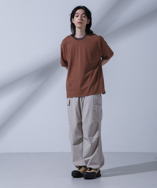NANO universe(ナノユニバース)の「Anti Soaked(R) 汗染み防止 ボーダークルーネックTシャツ(Tシャツ/カットソー・メンズ・ブラック/ブラウン/ネイビー・S/M/L)」の6枚目の写真
