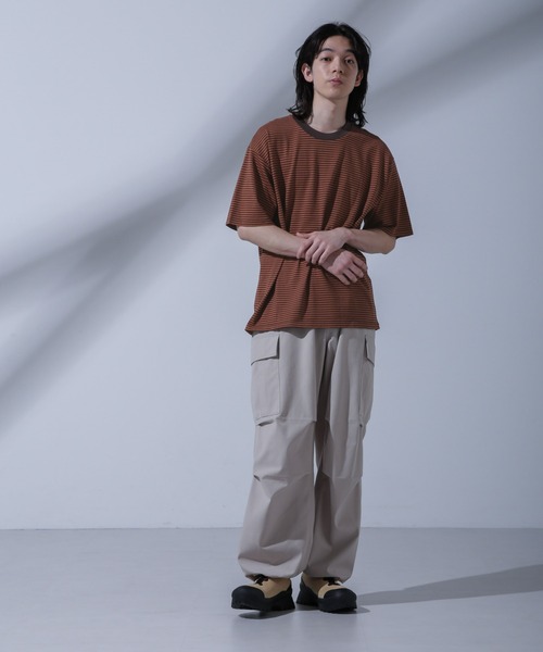 NANO universe(ナノユニバース)の「Anti Soaked(R) 汗染み防止 ボーダークルーネックTシャツ(Tシャツ/カットソー・メンズ・ブラック/ブラウン/ネイビー・S/M/L)」の7枚目の写真