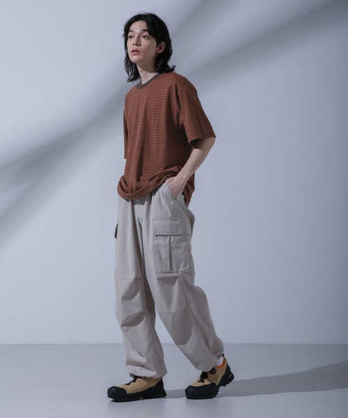 NANO universe(ナノユニバース)の「Anti Soaked(R) 汗染み防止 ボーダークルーネックTシャツ(Tシャツ/カットソー・メンズ・ブラック/ブラウン/ネイビー・S/M/L)」の8枚目の写真