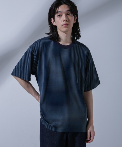 NANO universe(ナノユニバース)の「Anti Soaked(R) 汗染み防止 ボーダークルーネックTシャツ(Tシャツ/カットソー・メンズ・ブラック/ブラウン/ネイビー・S/M/L)」の10枚目の写真