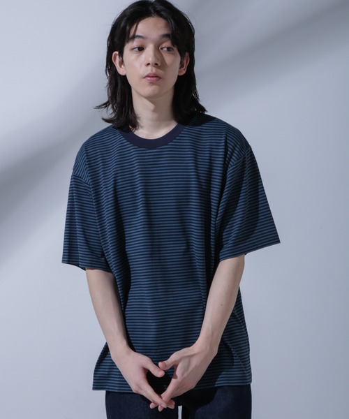 NANO universe(ナノユニバース)の「Anti Soaked(R) 汗染み防止 ボーダークルーネックTシャツ(Tシャツ/カットソー・メンズ・ブラック/ブラウン/ネイビー・S/M/L)」の11枚目の写真