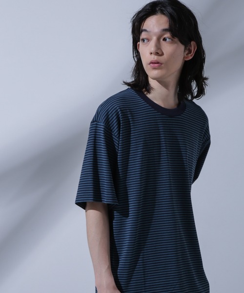 NANO universe(ナノユニバース)の「Anti Soaked(R) 汗染み防止 ボーダークルーネックTシャツ(Tシャツ/カットソー・メンズ・ブラック/ブラウン/ネイビー・S/M/L)」の4枚目の写真