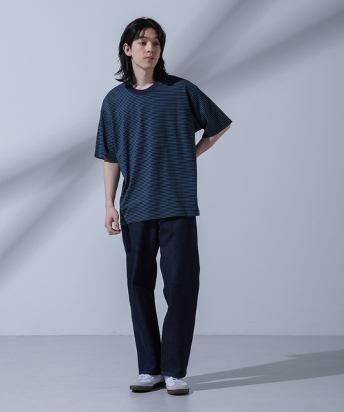 NANO universe(ナノユニバース)の「Anti Soaked(R) 汗染み防止 ボーダークルーネックTシャツ(Tシャツ/カットソー・メンズ・ブラック/ブラウン/ネイビー・S/M/L)」の5枚目の写真
