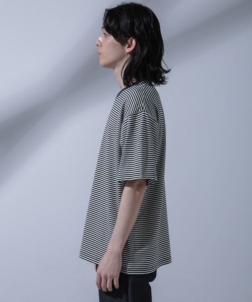 Anti Soaked(R)  汗染み防止 ボーダークルーネックTシャツ Anti Soaked(R) ( アンチソーキッド ) 汗染み防止 クルーネック