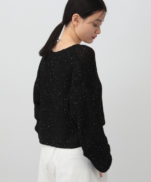 A part by（アパートバイ）の「≪追加2≫スパンコールVネックカーディガン（カーディガン/ボレロ・レディース・グレー/ブラック/ライトベージュ・FREE）」の21枚目の写真