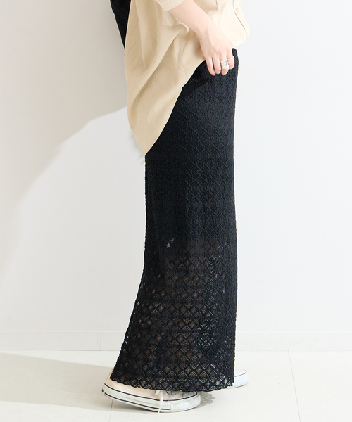 B.C STOCK（ベーセーストック）の「フラワーシャーリングスカート（スカート・レディース・ホワイト/ブラック・FREE）」の17枚目の写真