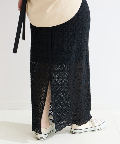 B.C STOCK（ベーセーストック）の「フラワーシャーリングスカート（スカート・レディース・ホワイト/ブラック・FREE）」の15枚目の写真