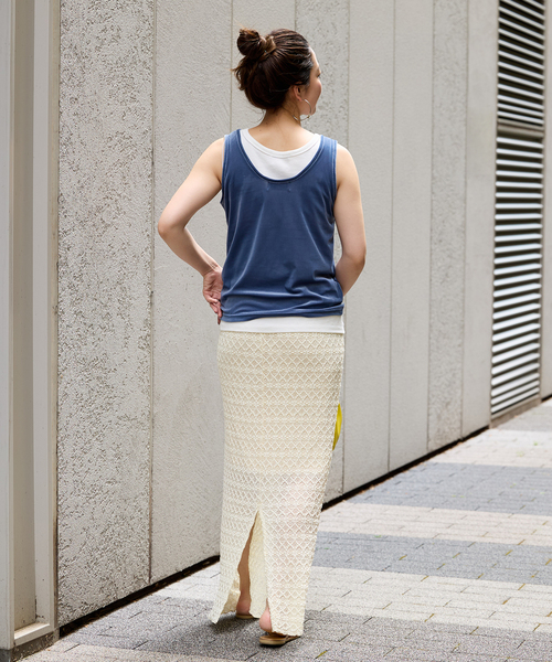 B.C STOCK（ベーセーストック）の「フラワーシャーリングスカート（スカート・レディース・ホワイト/ブラック・FREE）」の12枚目の写真