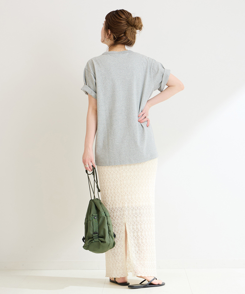 B.C STOCK（ベーセーストック）の「フラワーシャーリングスカート（スカート・レディース・ホワイト/ブラック・FREE）」の4枚目の写真