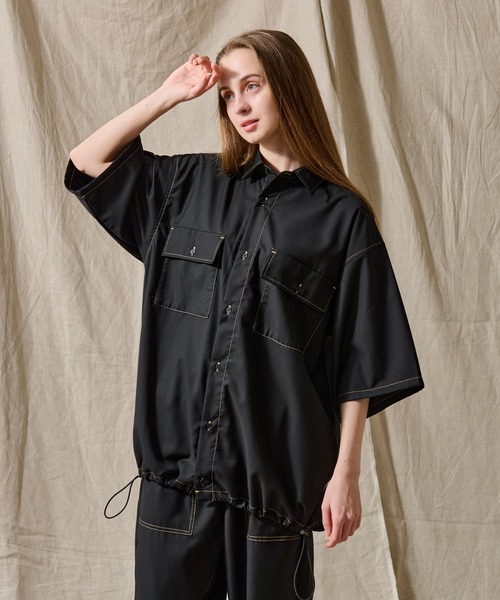 WETTEMPT(ウィテンプト)の「STITCH BALLOON WORK SHIRT /ステッチバルーンワークシャツ(シャツ/ブラウス・メンズ・ダークグレー/ネイビー/ブラック・SMALL/LARGE/MEDIUM)」の5枚目の写真
