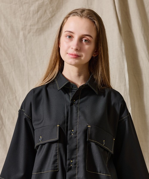 WETTEMPT(ウィテンプト)の「STITCH BALLOON WORK SHIRT /ステッチバルーンワークシャツ(シャツ/ブラウス・メンズ・ダークグレー/ネイビー/ブラック・SMALL/LARGE/MEDIUM)」の11枚目の写真
