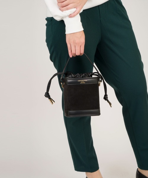 CHRISTIAN VILLA（クリスチャンヴィラ）の「【CHRISTIAN VILLA/クリスチャンヴィラ】バケツバッグ　巾着バッグ　2WAY（ショルダーバッグ・レディース・ブラック/チャコールグレー・FREE）」の16枚目の写真