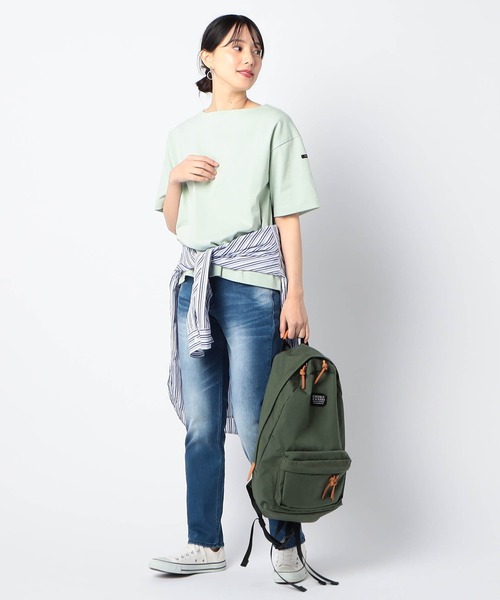 Grand PARK（グランドパーク）の「日本製 デラヴェ天竺 半袖Ｔシャツ　シーズンカラー（Tシャツ/カットソー・レディース・ベージュ/ライトグリーン/ベビーピンク・FREE）」の6枚目の写真