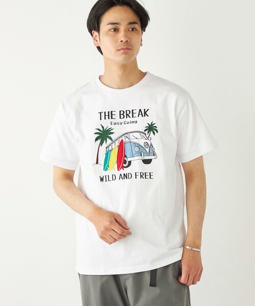 SHIPS Colors(シップス カラーズ)の「SHIPS Colors:パッチワーク プリント TEE◇(Tシャツ/カットソー・メンズ・ライトホワイト/ホワイト/ブルー/ブラック・SMALL/MEDIUM/LARGE/X-LARGE)」の2枚目の写真