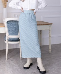 clear | ダブルガーゼウェーブ柄ナロースカート≪2024SS新作≫(スカート)