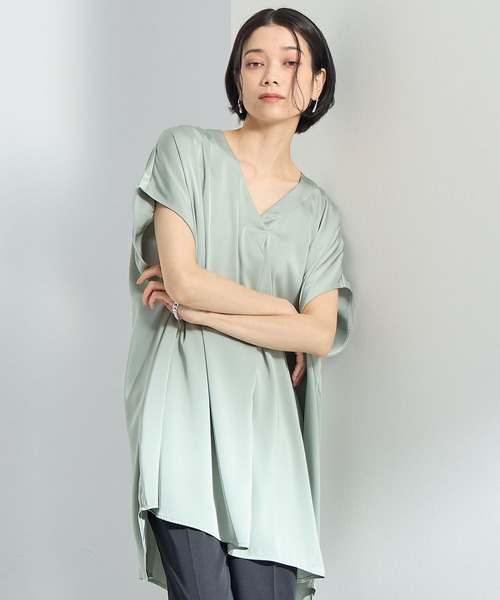 ONE'S TRUE(ワンズトゥルー)の「オーバーシルエットブラウス(シャツ/ブラウス・レディース・オフホワイト/カーキ/ブラック・M/L)」の3枚目の写真