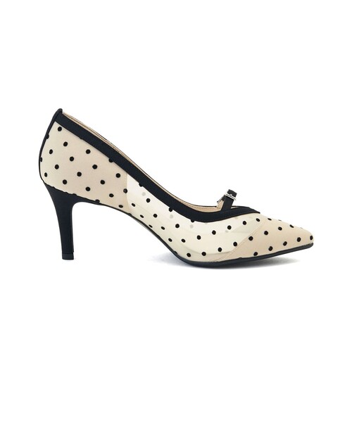 SY UNITED ARROWS（シーユナイテッドアローズ）の「＜SY＞ベルトドットチュール パンプス70●↑（パンプス・レディース・ブラック/ベージュ・22cm/22.5cm/23cm/23.5cm/24cm/24.5cm/25cm）」の5枚目の写真