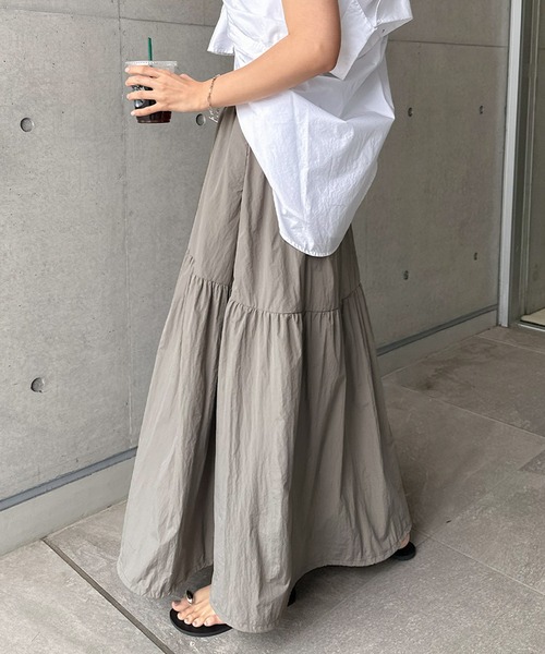 andme(アンドミー)の「ナイロンタフタティアードフレアスカート(スカート・レディース・ブラック/オフホワイト/グレー/ライトグリーン・M/L)」の22枚目の写真