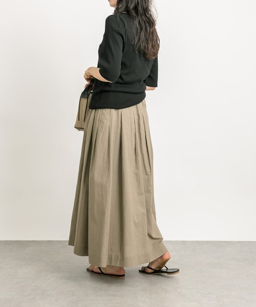 RIVE DROITE(リヴドロワ)の「テレコ5分袖Tシャツ(Tシャツ/カットソー・レディース・オフホワイト/ライトグレー/ブラック・FREE)」の14枚目の写真