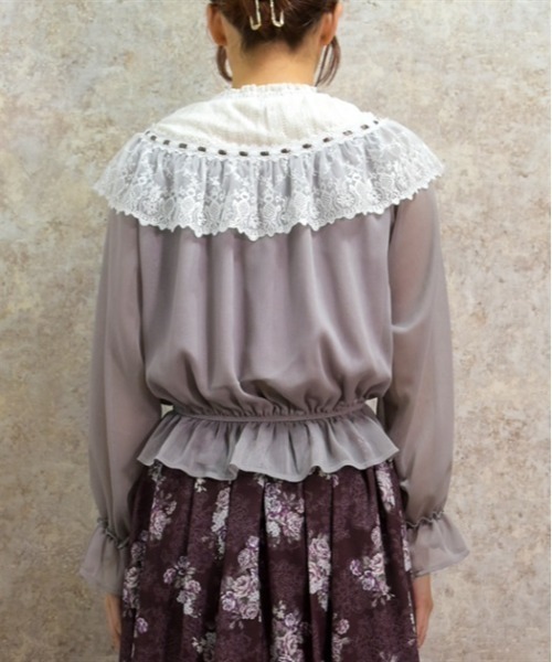 axes femme（アクシーズファム）の「チュールレースシアートップス（T